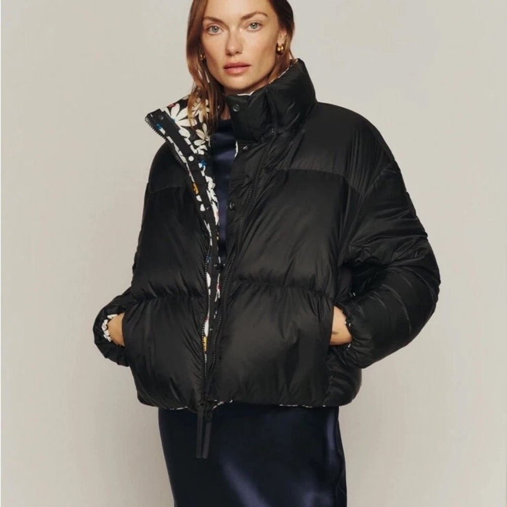 Canada Goose x Reformation Reversible Puffer (Black & Floral)